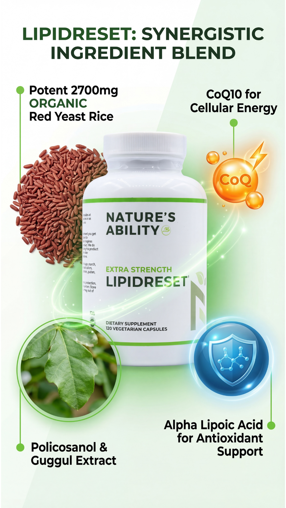 Nature's Ability Lipid Reset | Red Yeast Rice & CoQ10