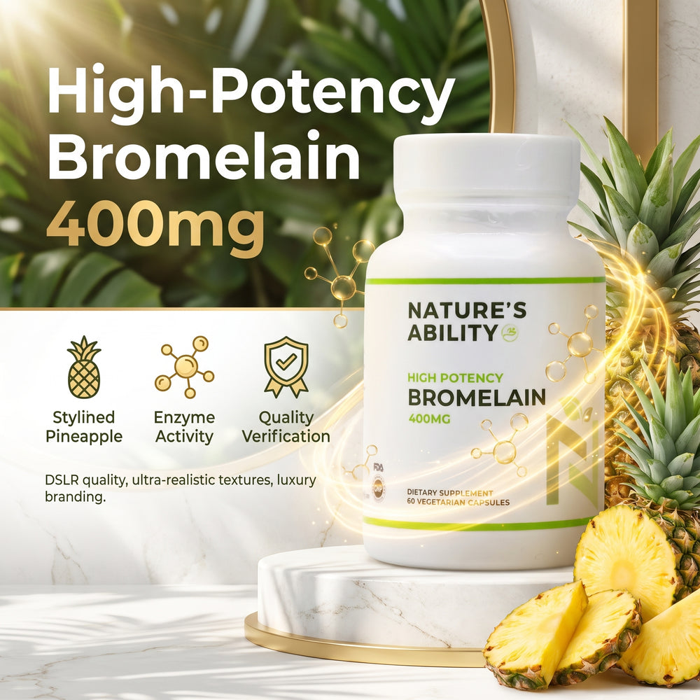 Nature's Ability High-Potency Bromelain 400mg | 2,400 GDU/g