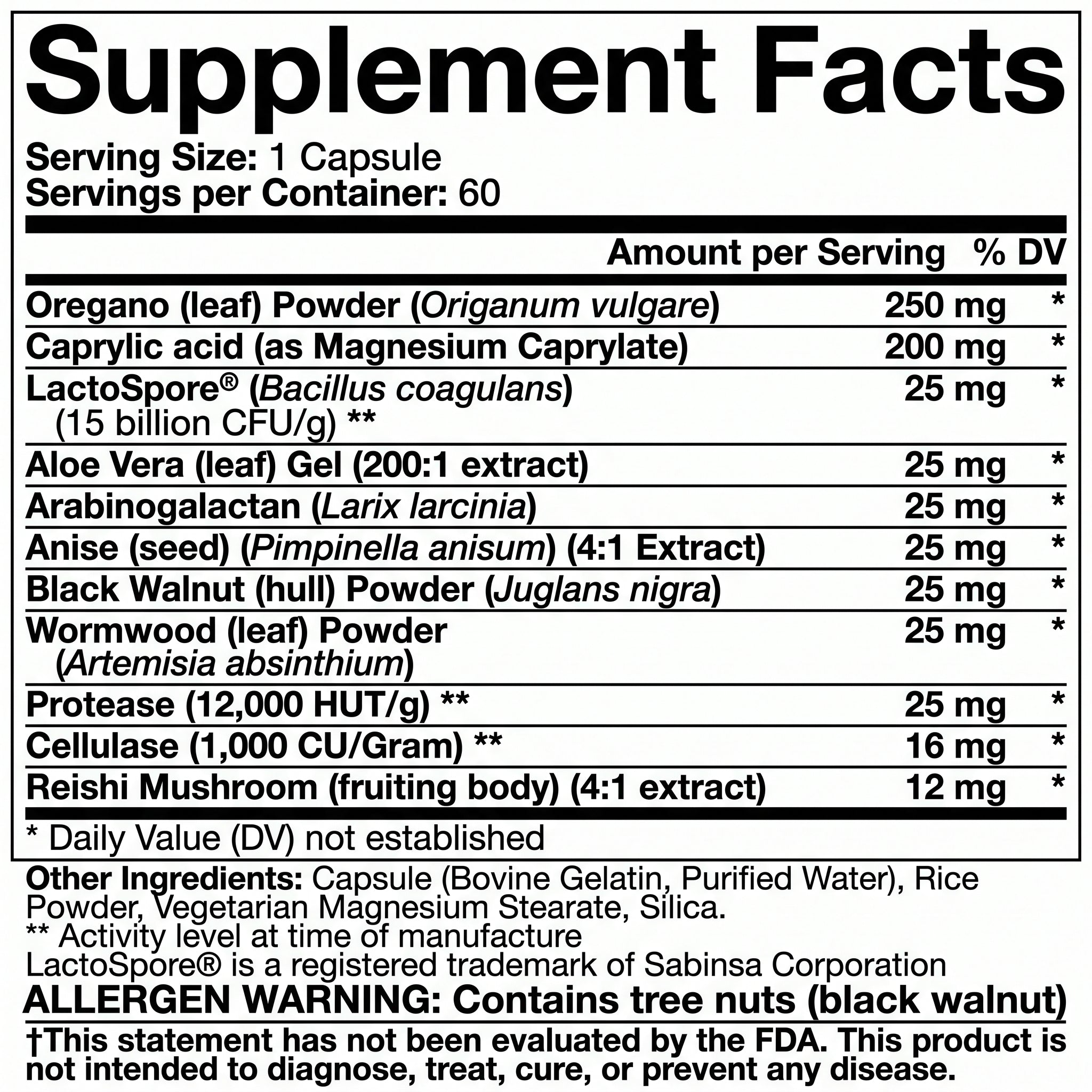 Nature's Ability Candida Herbal Complex | Oregano & Caprylic Acid
