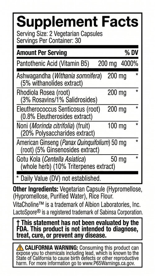 Nature's Ability Adrenal Energy | Ashwagandha & Rhodiola