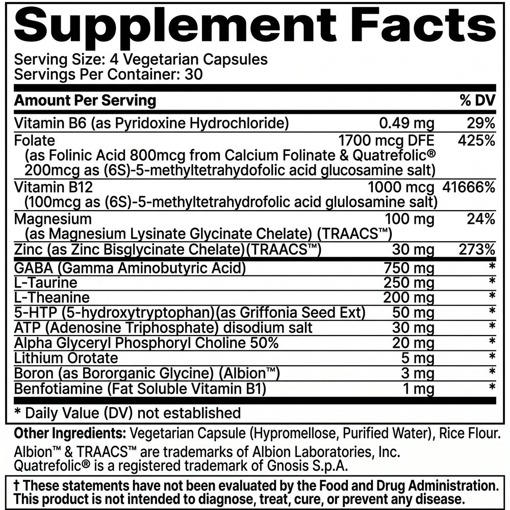 Nature's Ability Cognitive Support | Alpha-GPC, GABA & L-Theanine