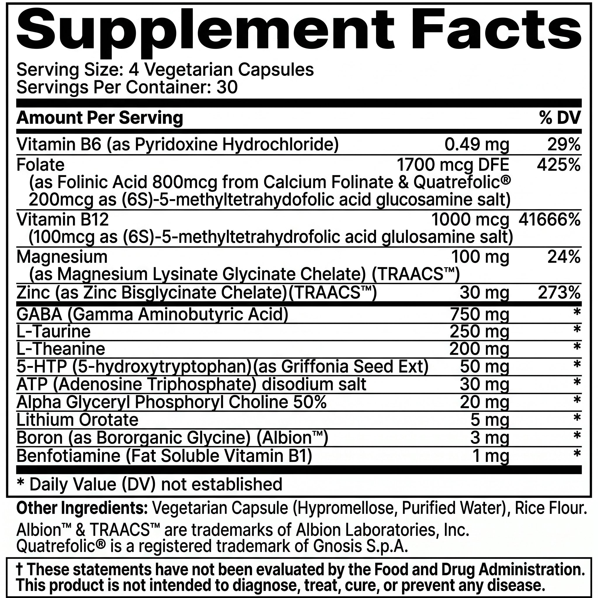 Nature's Ability Cognitive Support | Alpha-GPC, GABA & L-Theanine