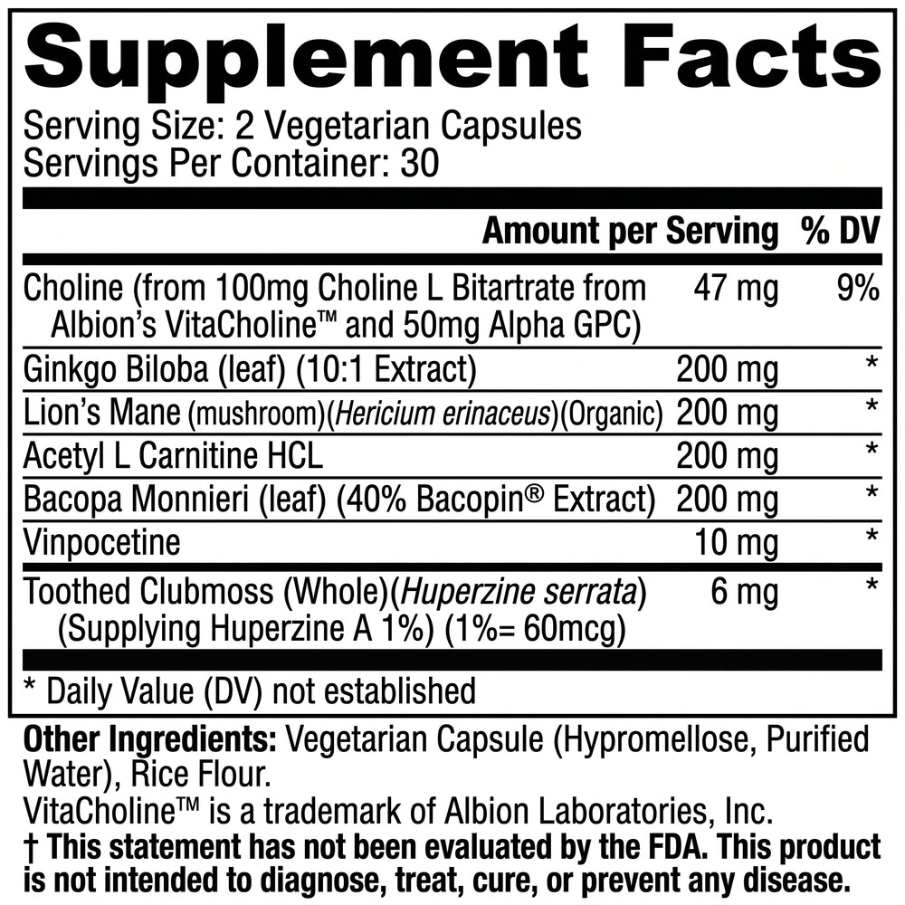 Nature's Ability Memory Support | Lion's Mane & Ginkgo