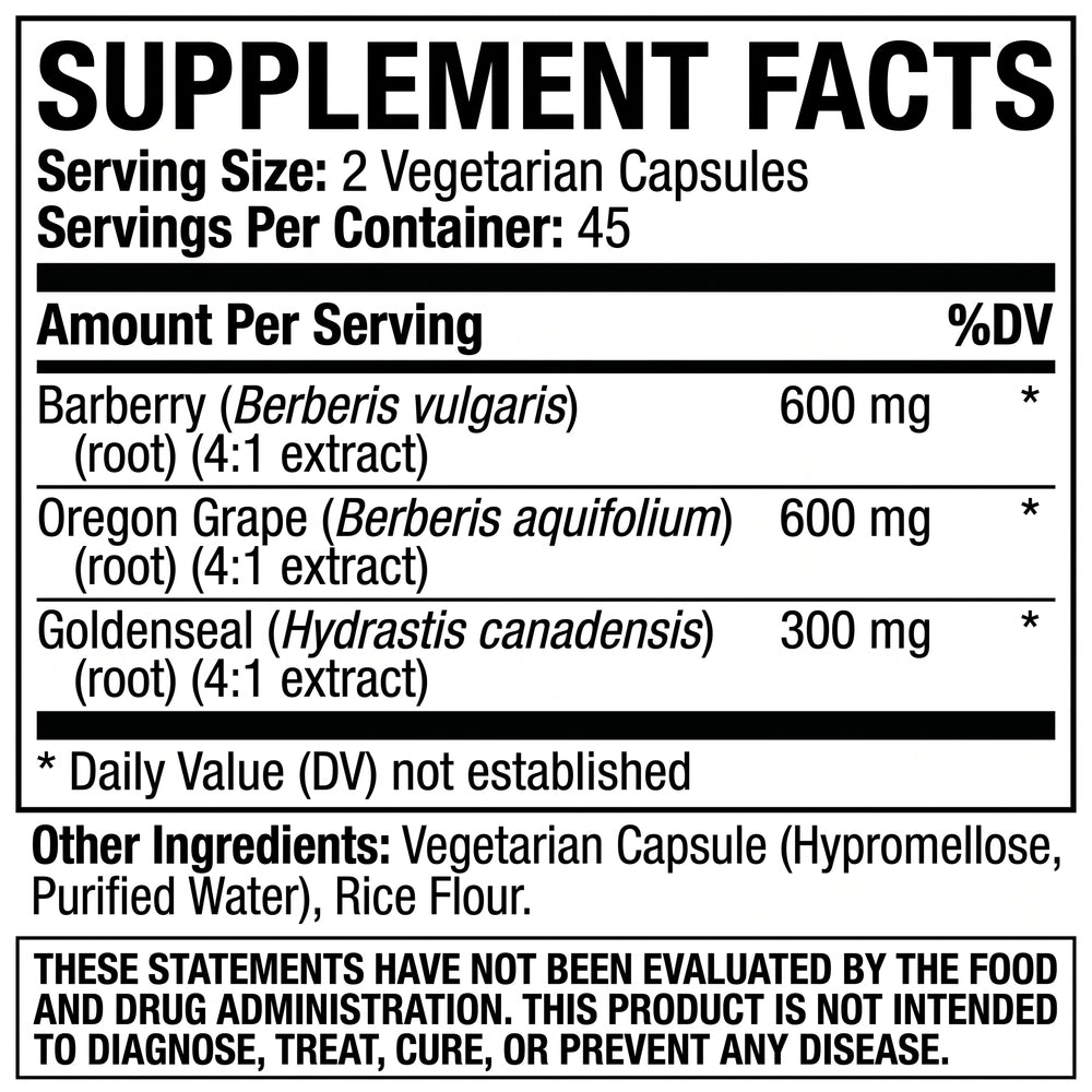 Nature's Ability Complete Berberine Complex | Barberry & Goldenseal