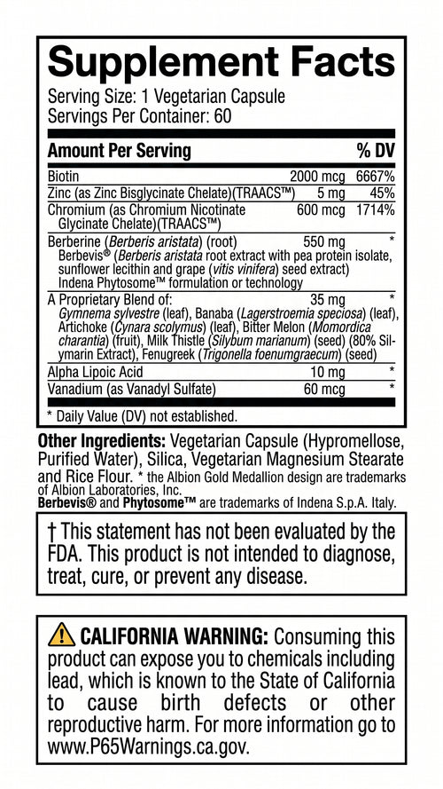 Nature's Ability Blood Sugar Support | Berbevis® & Chromium