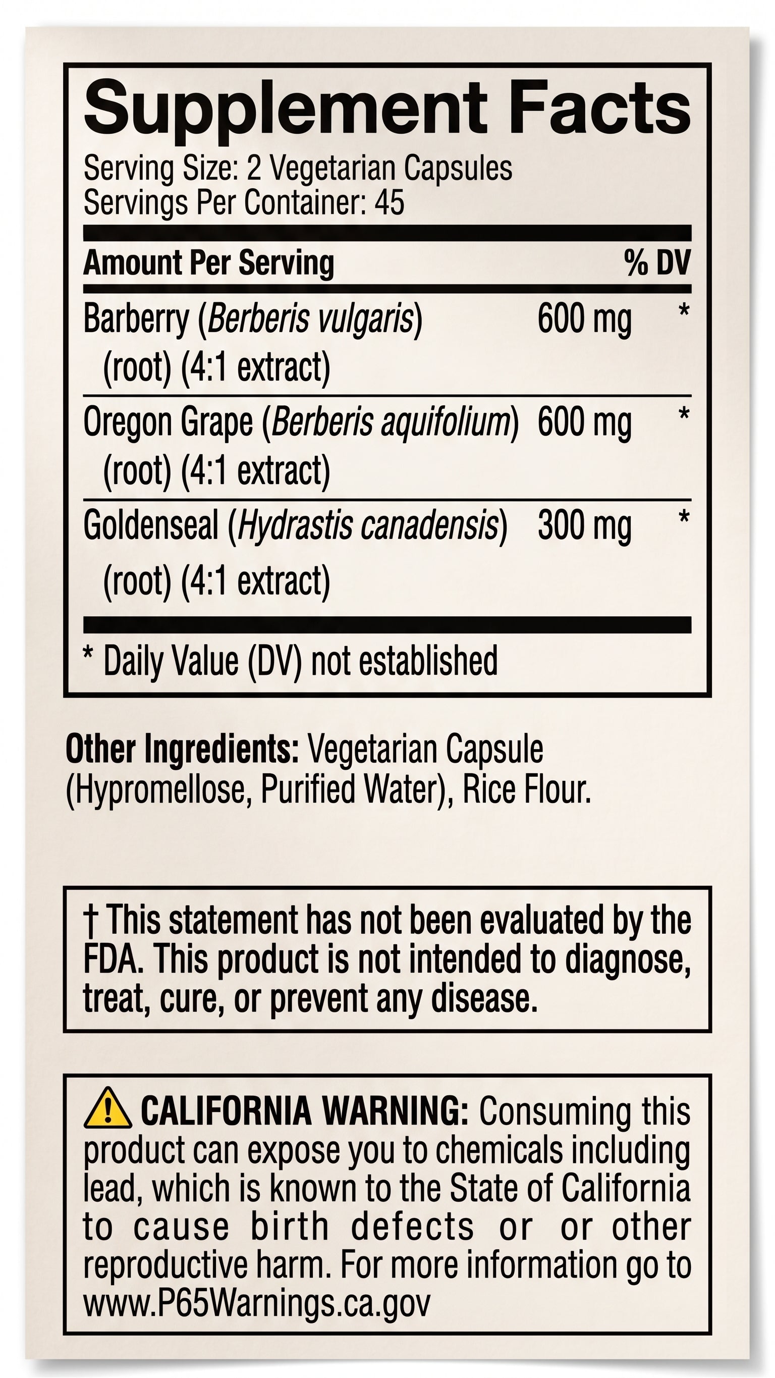 Nature's Ability Complete Berberine Complex | Barberry & Goldenseal