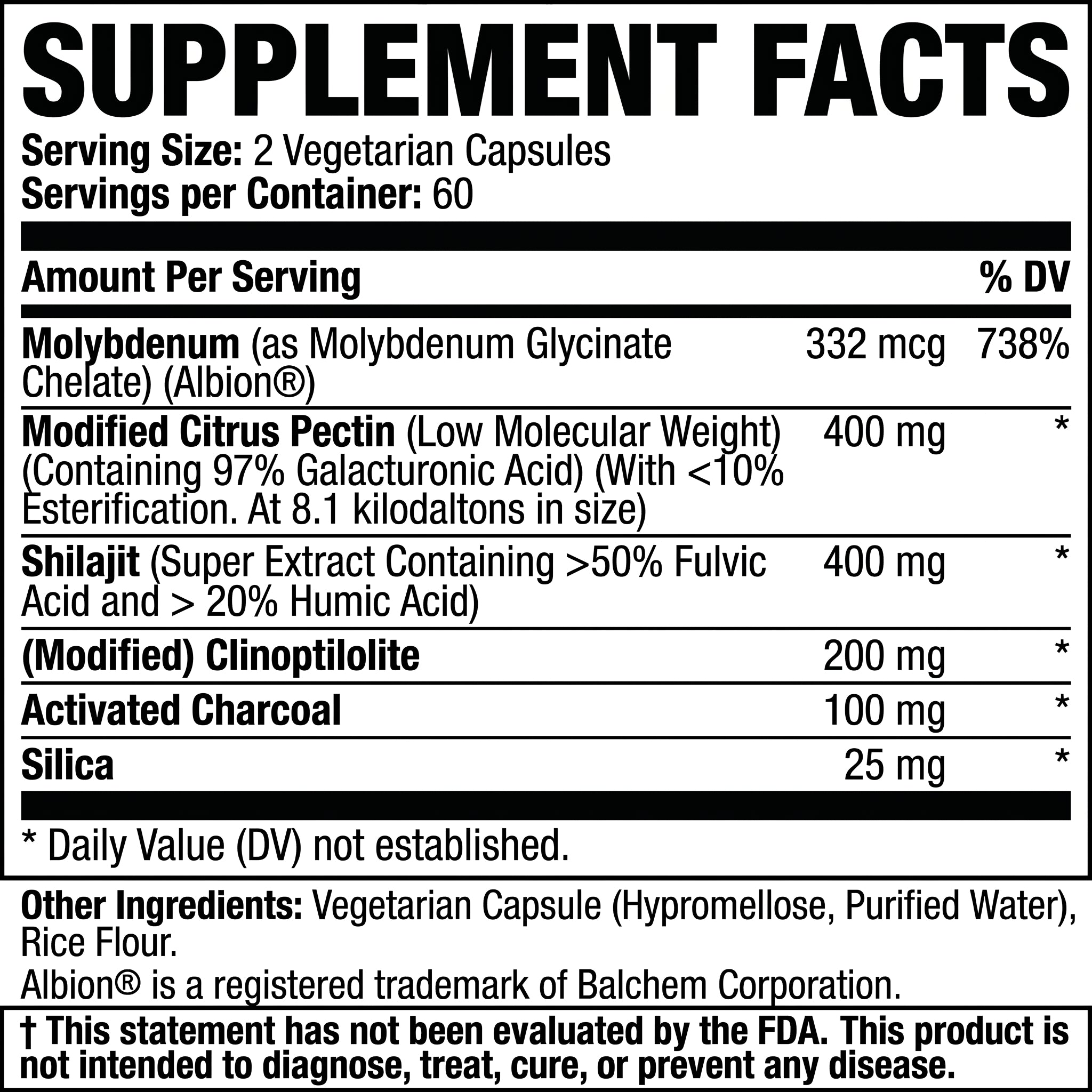 Nature's Ability Full Spectrum Detox Binder | Purified Volcanic Mineral & Shilajit