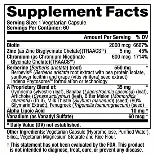 Nature's Ability Blood Sugar Support | Berbevis® & Chromium