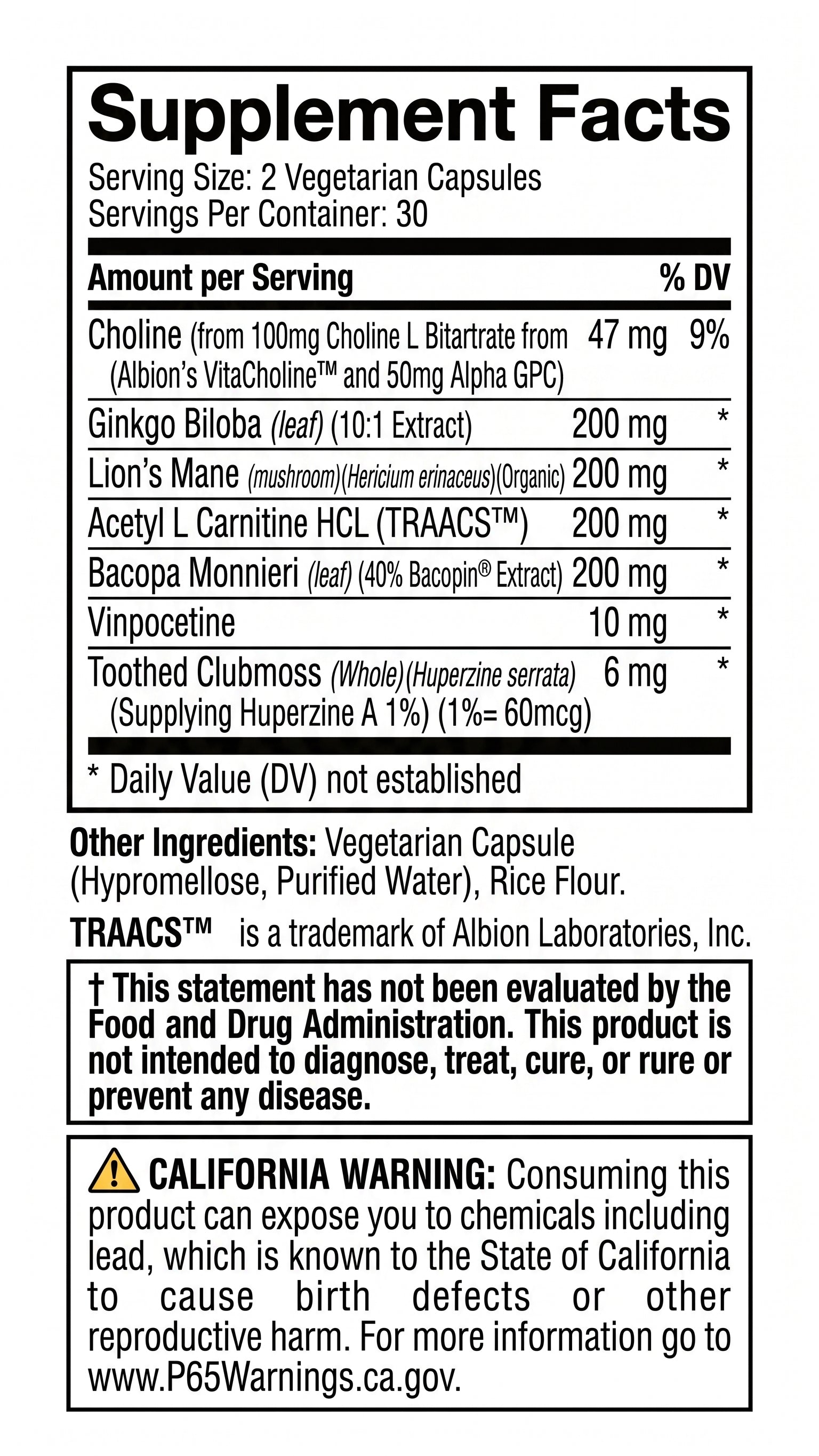 Nature's Ability Memory Support | Lion's Mane & Ginkgo
