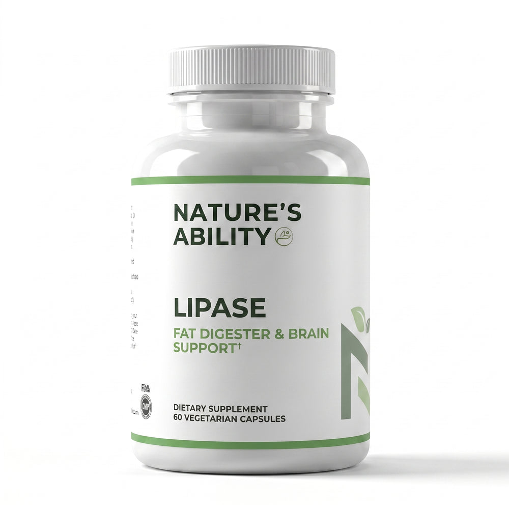 Nature's Ability Premium Lipase | Fat Digestion & Brain Support