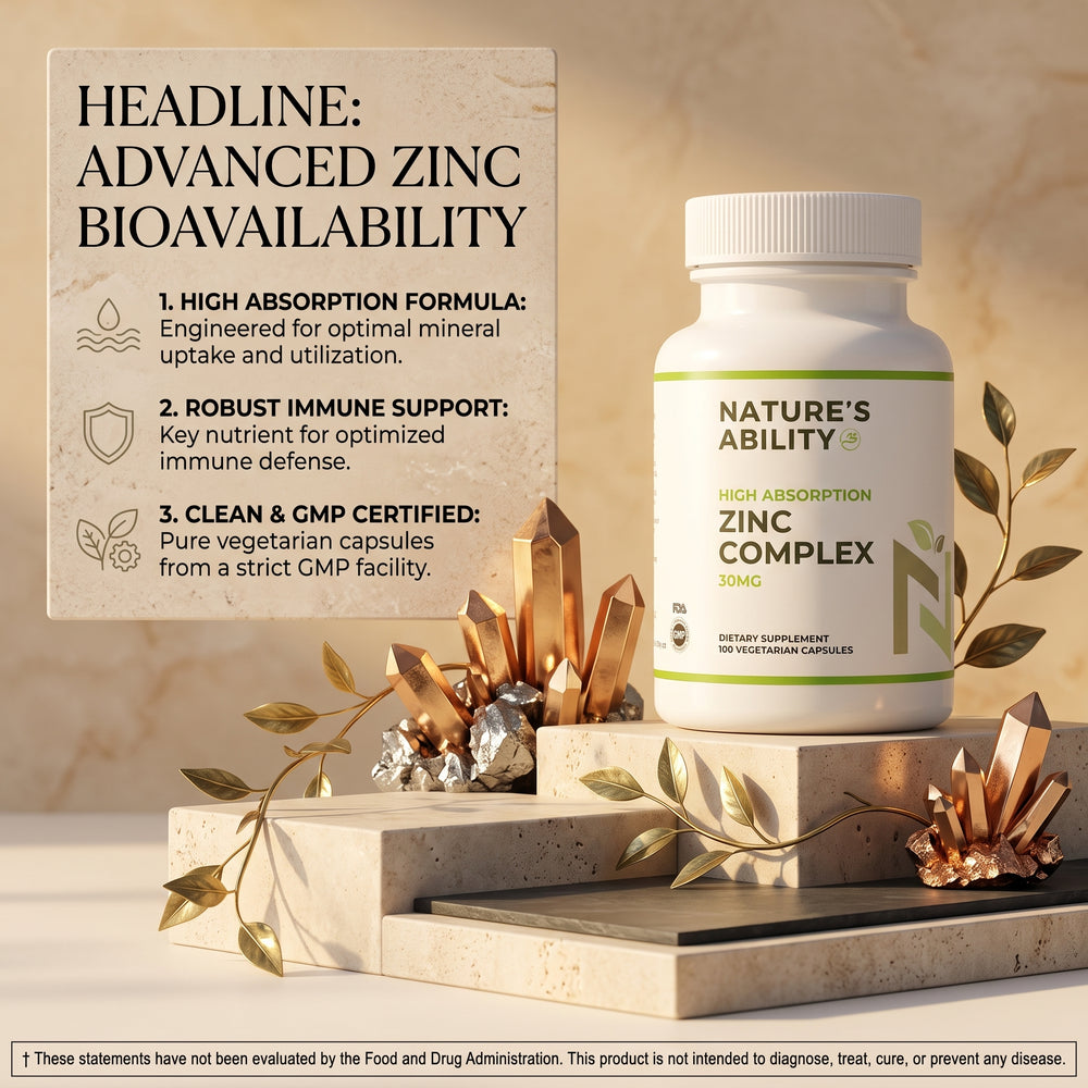 Nature's Ability Premium High Absorption Zinc Complex 30mg