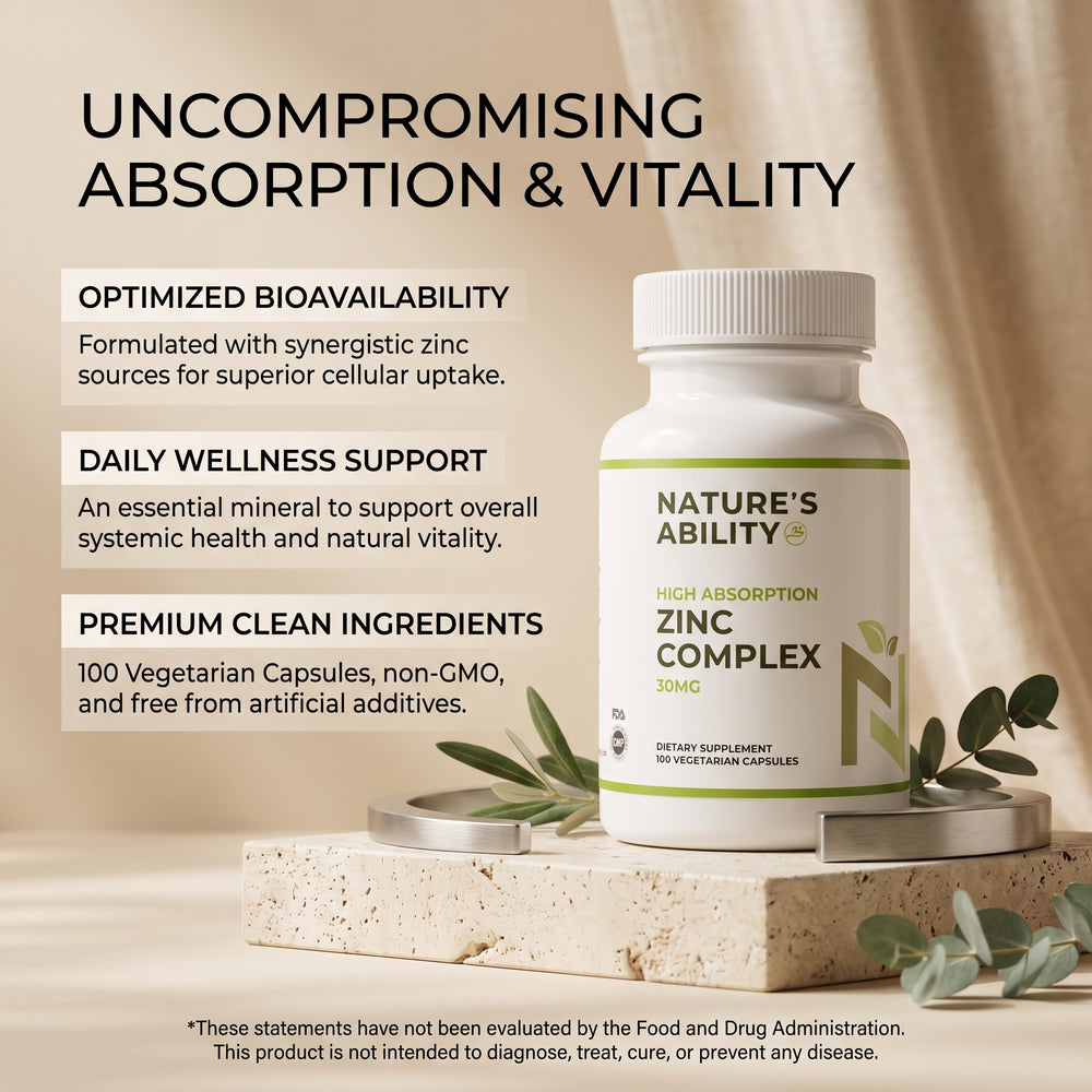 Nature's Ability Premium High Absorption Zinc Complex 30mg